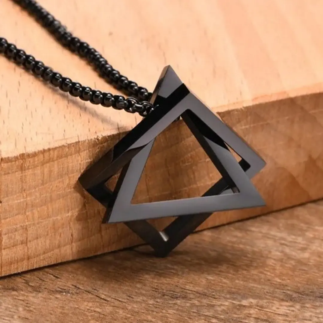 Collar Geométrico Square-triangle, Acero Inoxidable, Hombre 6