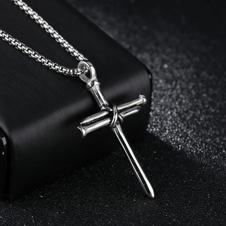 Collar Cross Of Nails, Acero Inoxidable, Hombre 5