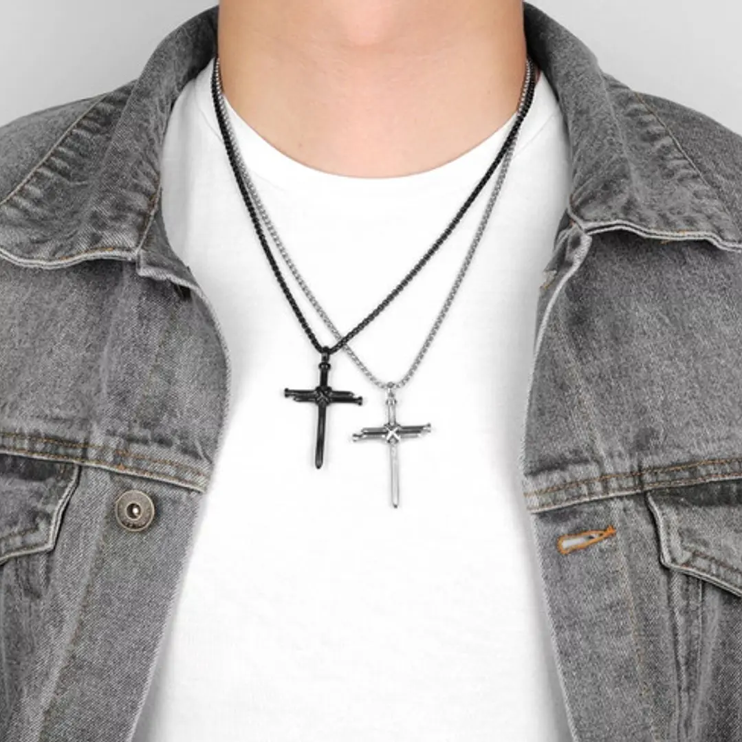 Collar Cross Of Nails, Acero Inoxidable, Hombre 6