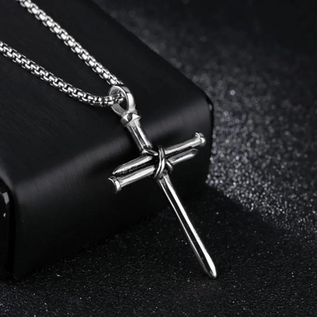 Collar Cross Of Nails, Acero Inoxidable, Hombre 8