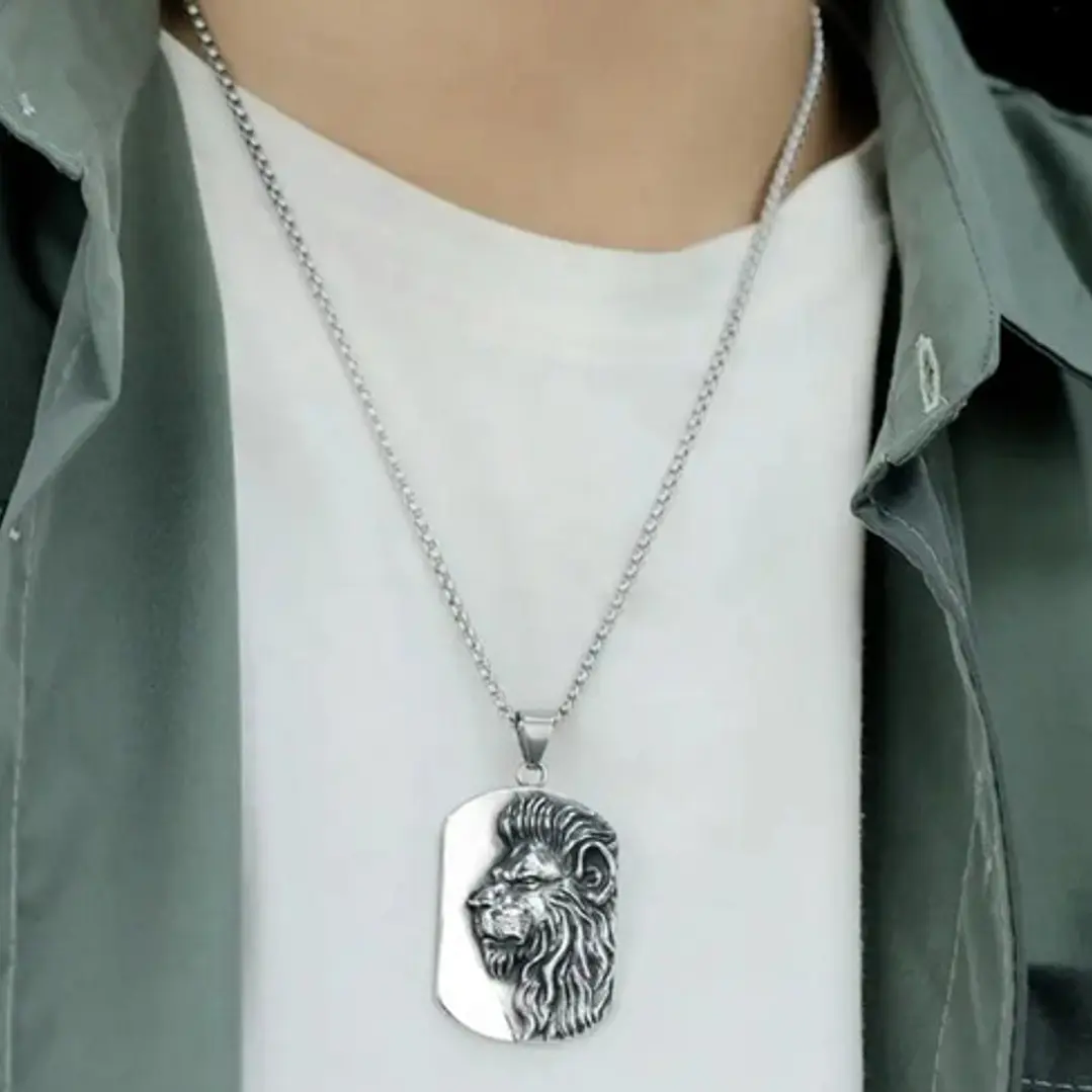 Collar King Of The Jungle, Acero Inoxidable, Hombre 3
