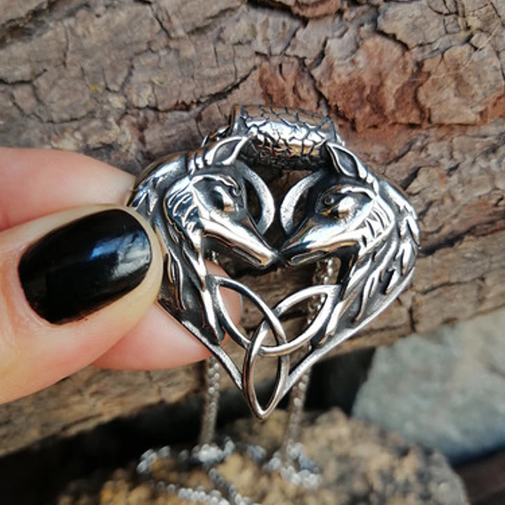 Collar Vikingo Fenrir Heart, Acero Inoxidable, Unisex 5