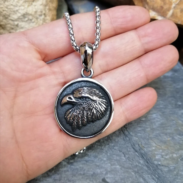 Collar Águila, Acero Inoxidable, Hombre 2