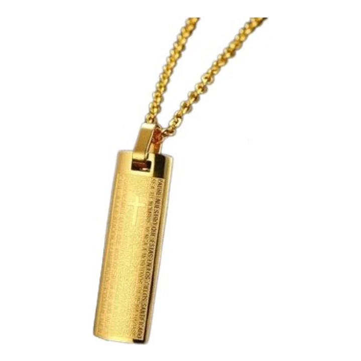 Collar Our Father And Cross, Acero Inoxidable, Hombre 7