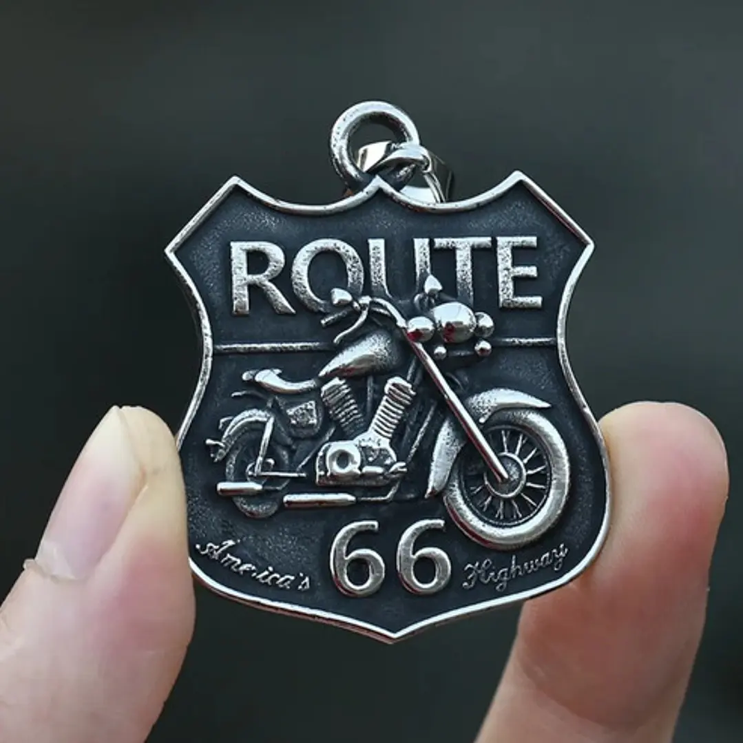 Collar Route 66, Acero Inoxidable, Hombre 4