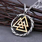 Medallón Vikingo Dragón-valknut, Acero Inoxidable - Miniatura 2
