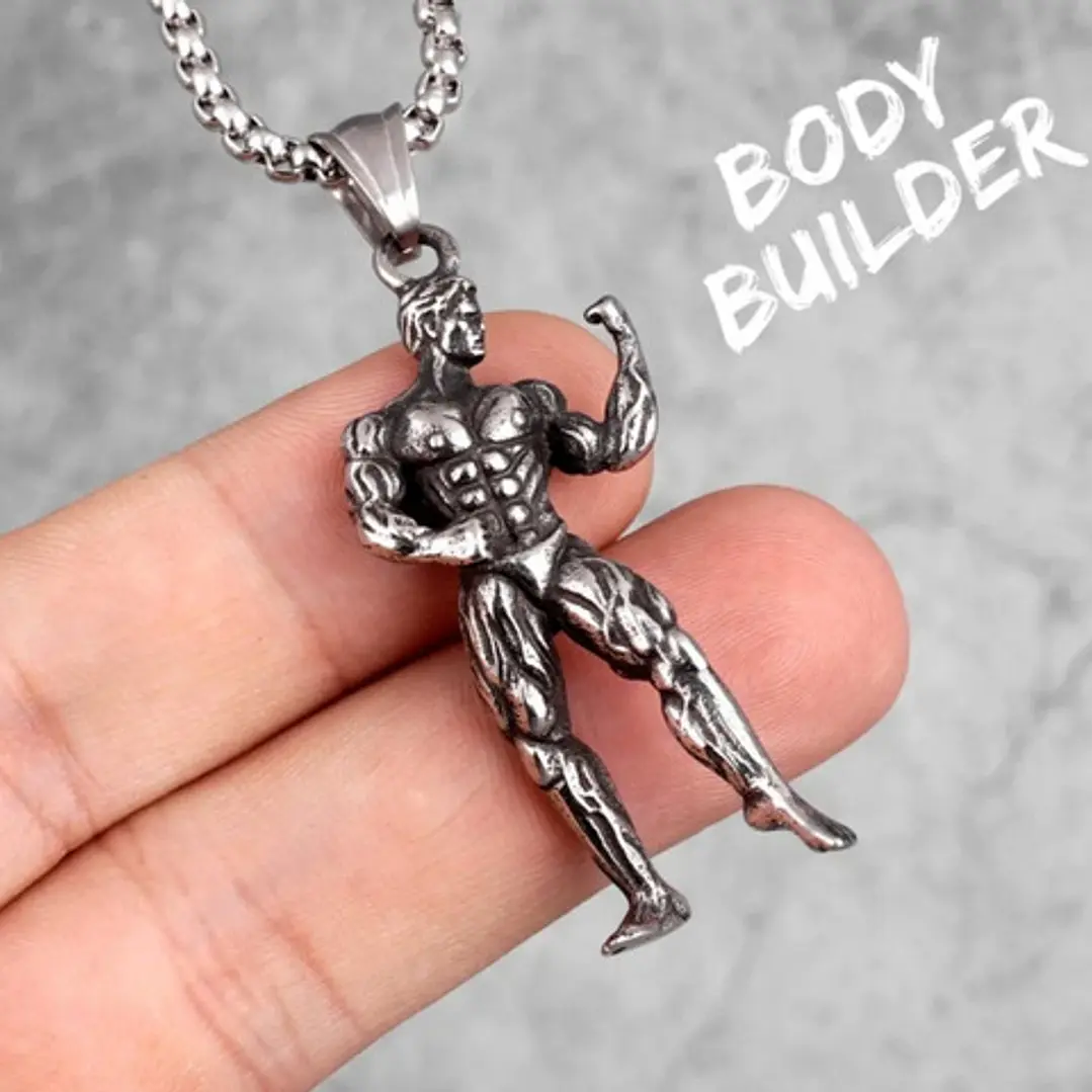 Collar Bodybuilder, Acero Inoxidable, Hombre 2