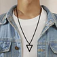 Collar Black Or Silver Triangle, Acero Inoxidable, Hombre - Miniatura 3