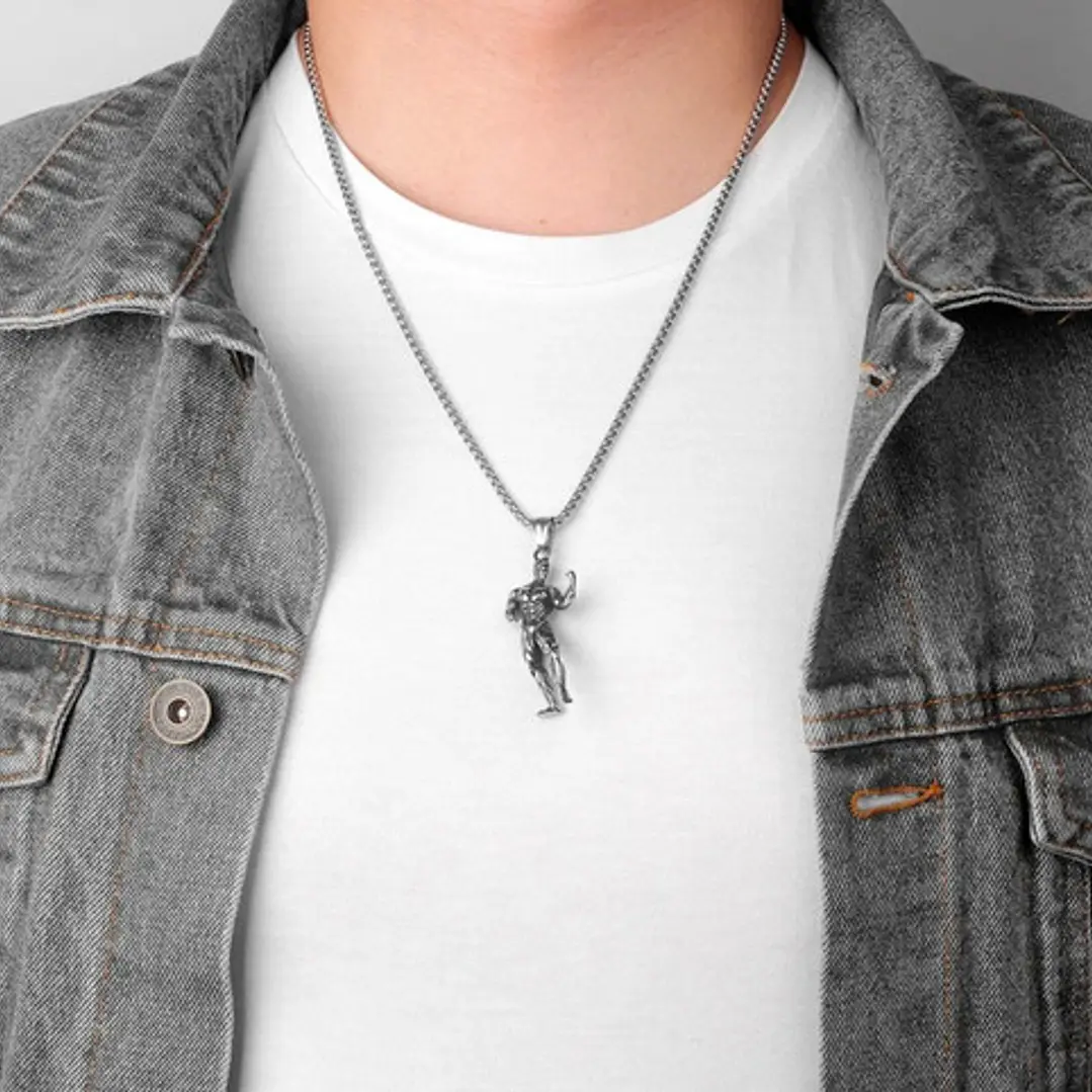 Collar Bodybuilder, Acero Inoxidable, Hombre 7