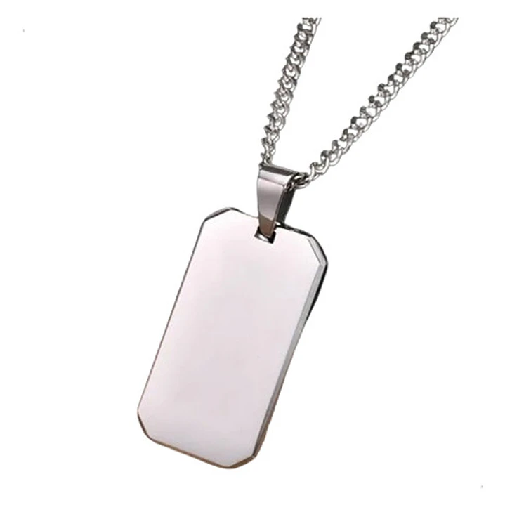 Collar Minimalist Rectangle, Negro-plateado, Acero Inox. 4