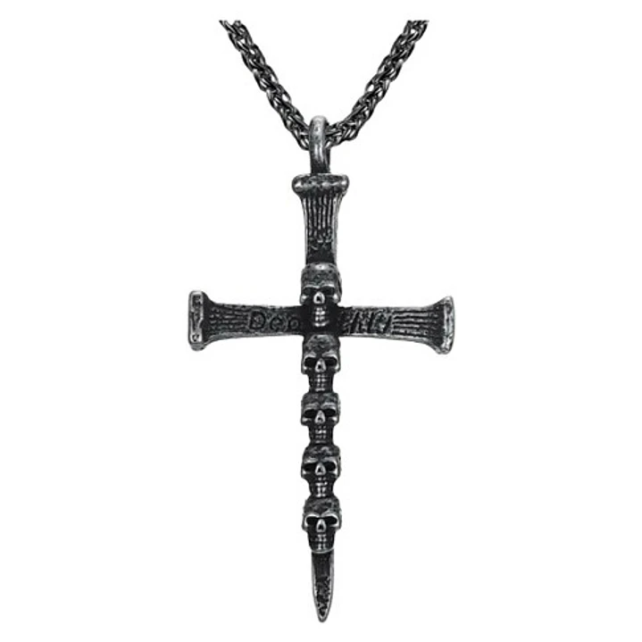 Collar Cross Of Nails And Skulls, Acero Inoxidable, Hombre 1
