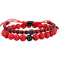Conjunto Pulseras Piedras Naturales, Howlita Roja, Unisex - Miniatura 1