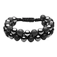 Pulsera Piedras Volcánicas Y Hematita, Macramé Ajustable - Miniatura 1