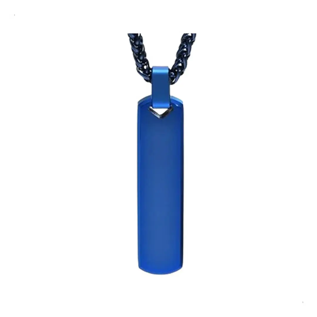 Collar Minimalist Flat Rectangle, Acero Inoxidable, Hombre 6