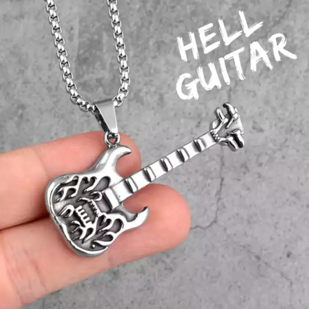 Collar Hell Guitar, Acero Inoxidable, Hombre 2