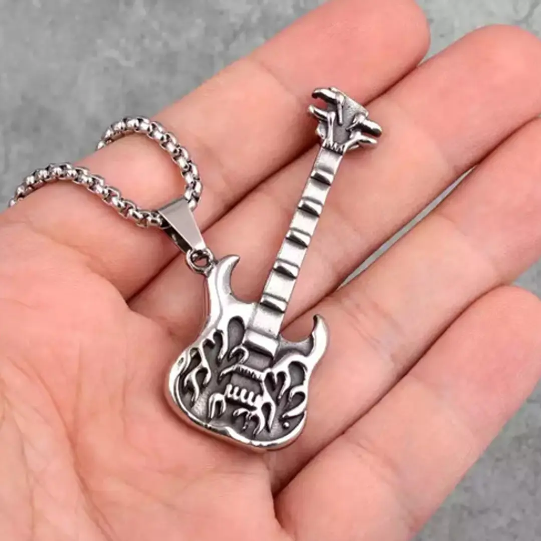 Collar Hell Guitar, Acero Inoxidable, Hombre 3
