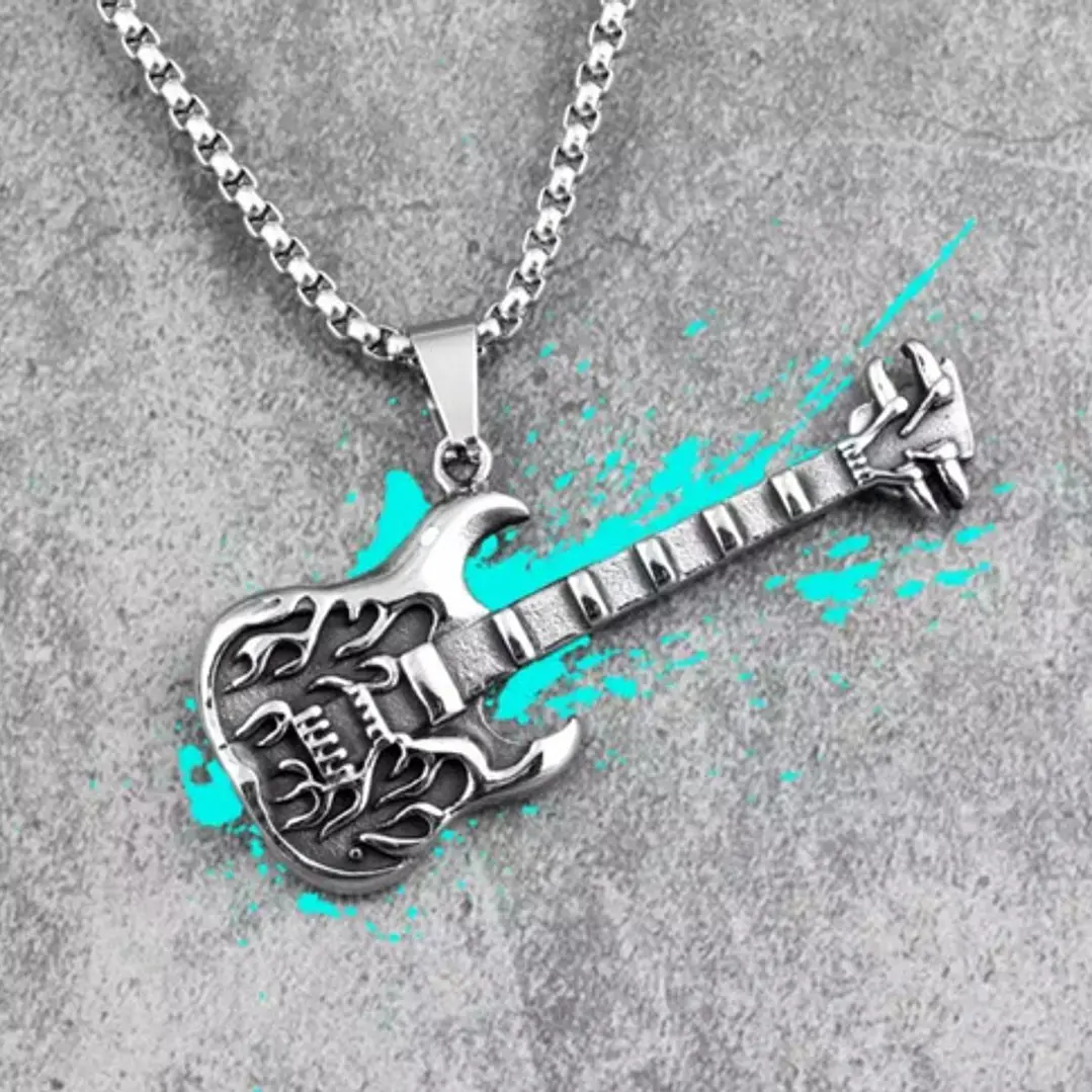 Collar Hell Guitar, Acero Inoxidable, Hombre 4