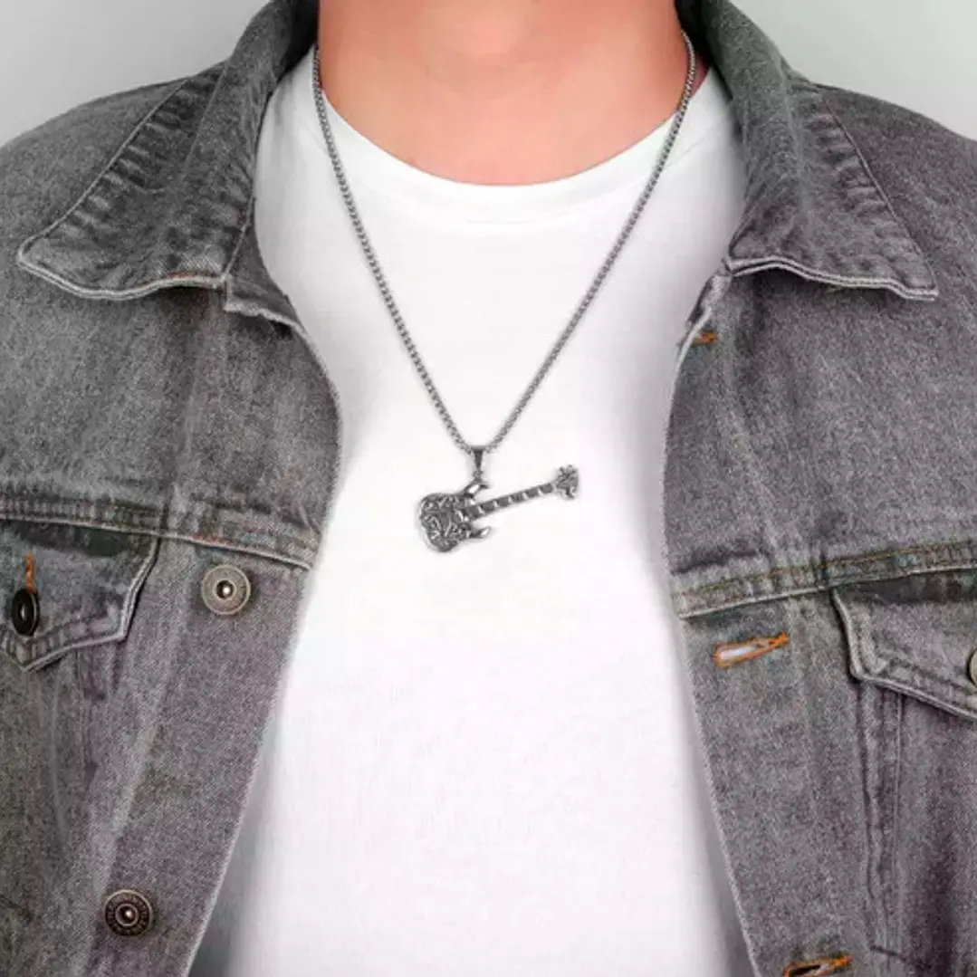 Collar Hell Guitar, Acero Inoxidable, Hombre 5