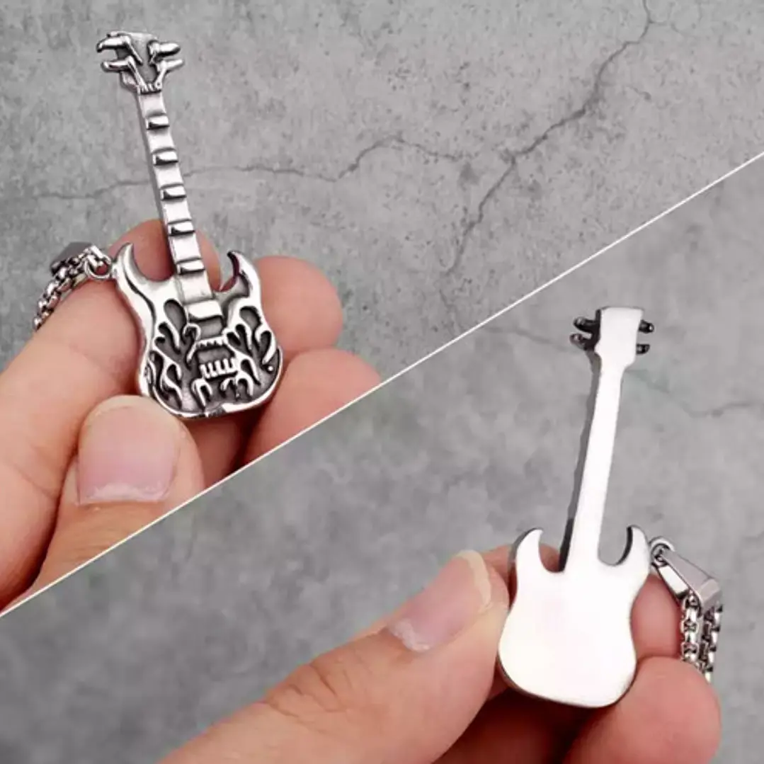 Collar Hell Guitar, Acero Inoxidable, Hombre 6