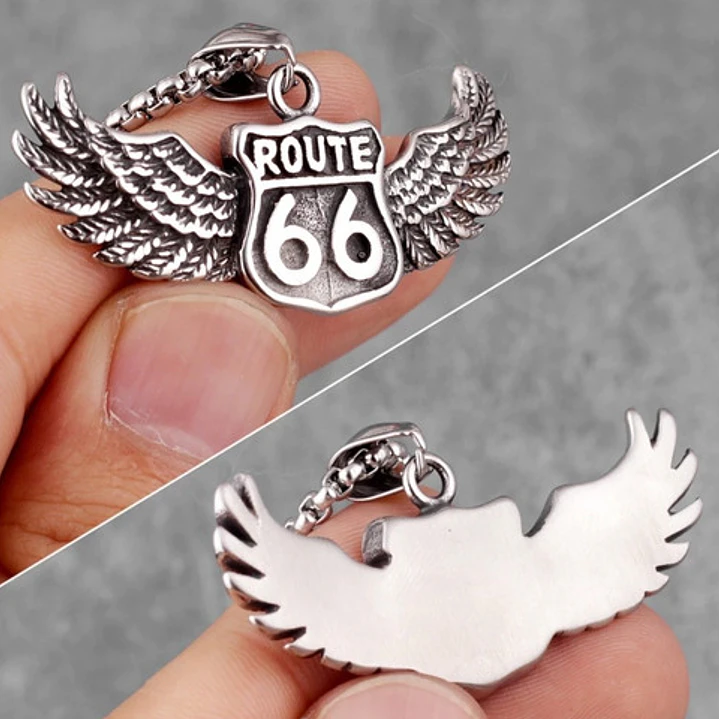 Collar Route 66 Wings, Acero Inoxidable, Hombre 6