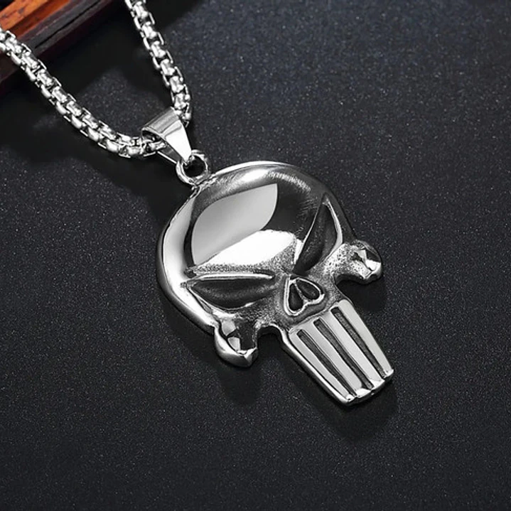 Collar The Punisher, Acero Inoxidable Macizo, Hombre 3
