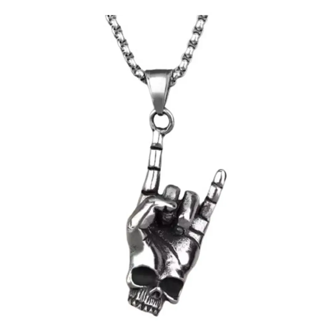 Collar Rock Hand, Acero Inoxidable, Hombre 1
