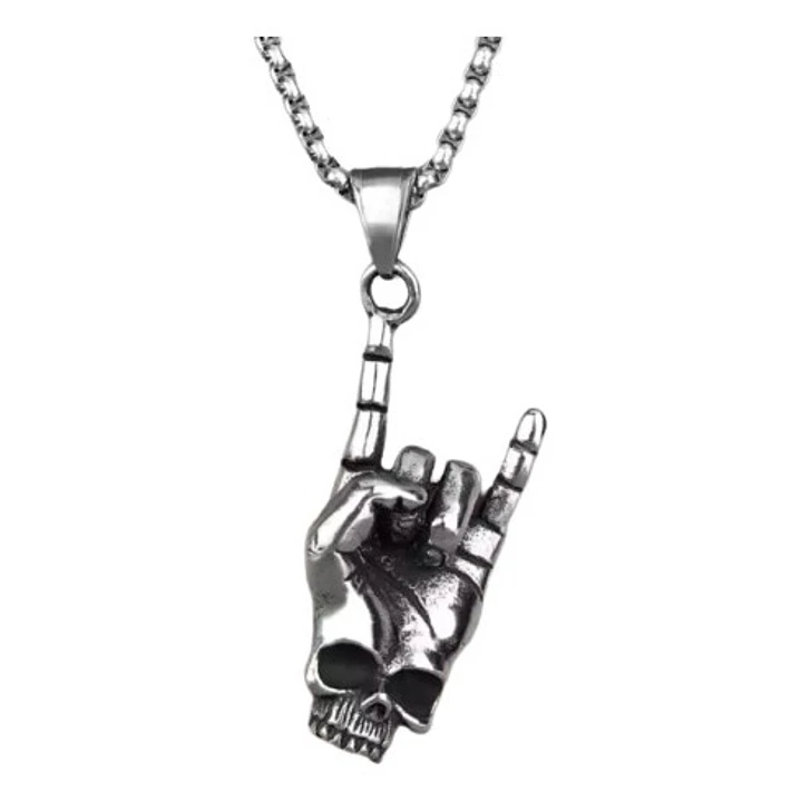 Collar Rock Hand, Acero Inoxidable, Hombre 1