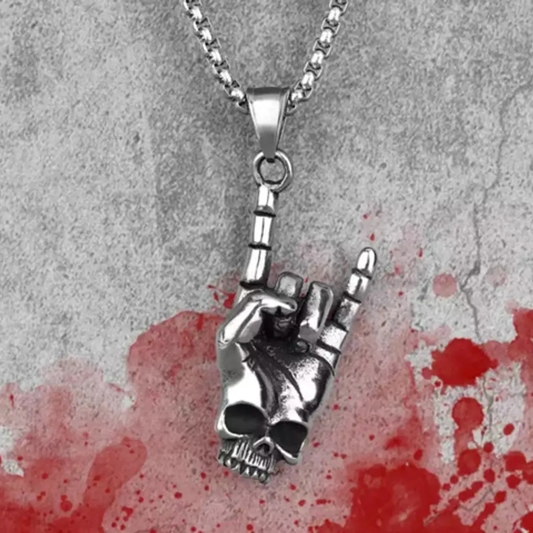 Collar Rock Hand, Acero Inoxidable, Hombre 2