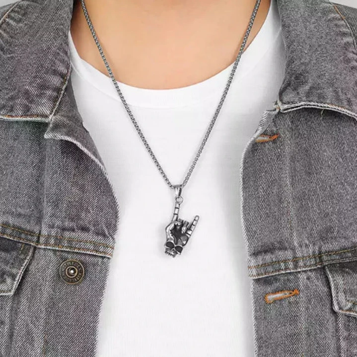 Collar Rock Hand, Acero Inoxidable, Hombre 6