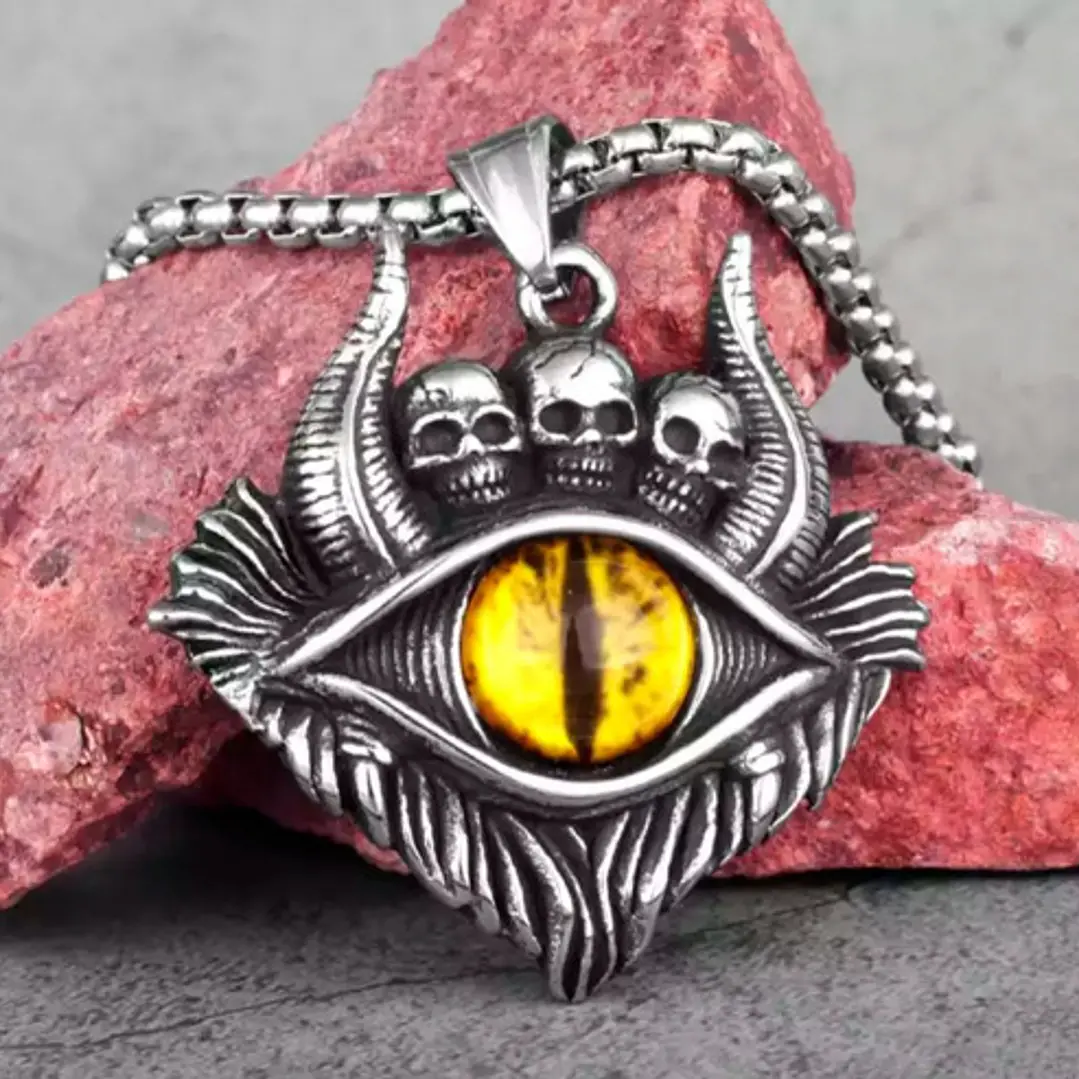 Collar Eye Skulls, Acero Inoxidable, Unisex 2