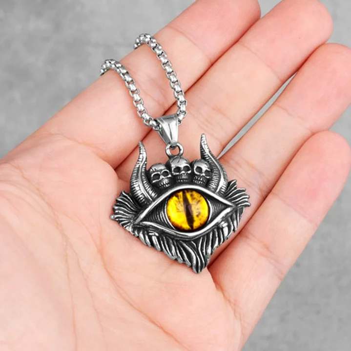 Collar Eye Skulls, Acero Inoxidable, Unisex 3