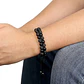 Pulsera Piedras Volcánicas Y Ónix, Macramé Cierre Ajustable - Miniatura 2
