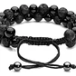 Pulsera Piedras Volcánicas Y Ónix, Macramé Cierre Ajustable - Miniatura 3
