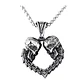 Collar Rock Calaveras Corazón, Acero Inoxidable, Unisex - Miniatura 1