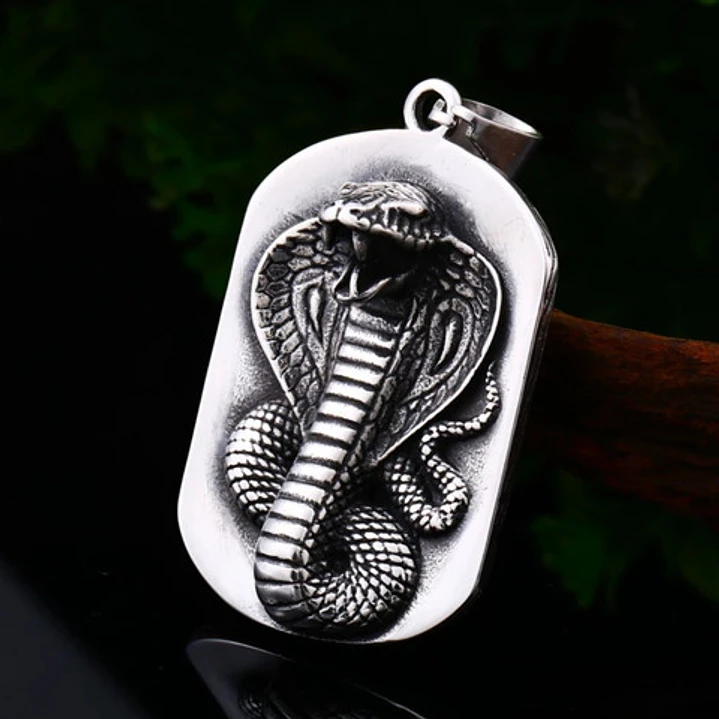 Collar Serpiente Cobra, Acero Inoxidable, Hombre 2