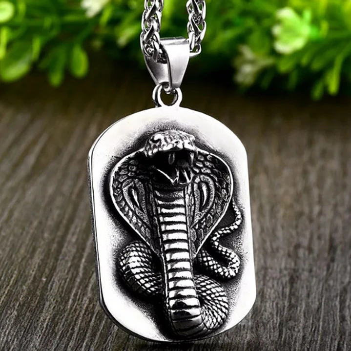 Collar Serpiente Cobra, Acero Inoxidable, Hombre 3