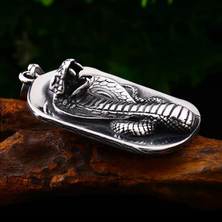 Collar Serpiente Cobra, Acero Inoxidable, Hombre 4