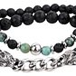 Conjunto Pulseras Piedras Naturales Y Lobos En Acero, Hombre - Miniatura 1