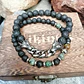 Conjunto Pulseras Piedras Naturales Y Lobos En Acero, Hombre - Miniatura 7