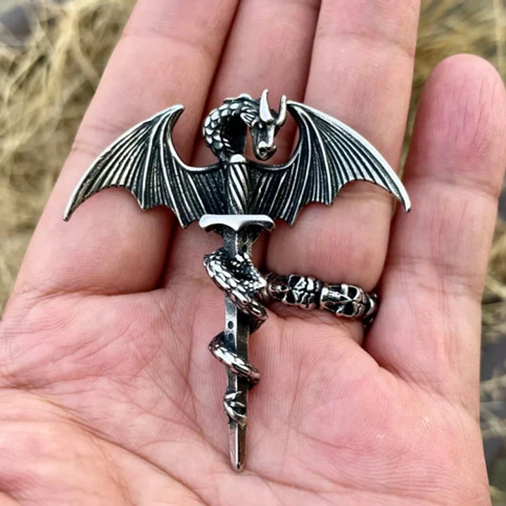 Collar Espada-dragón, Acero Inoxidable, Unisex 2