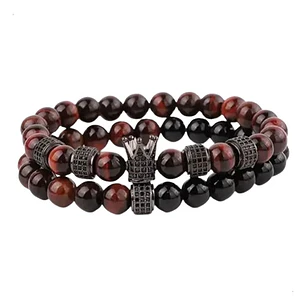 Pulseras Stones And Crown, Ónix, Ojo Tigre Y Micro-zircones