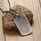 Collar Placa Militar Lisa, Acero Inoxidable Vintage, Hombre - Miniatura 4