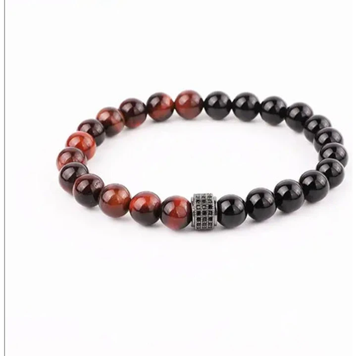 Pulseras Stones And Crown, Ónix, Ojo Tigre Y Micro-zircones 5
