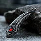 Collar Pluma Con Piedra, Acero Inoxidable, Hombre - Miniatura 3