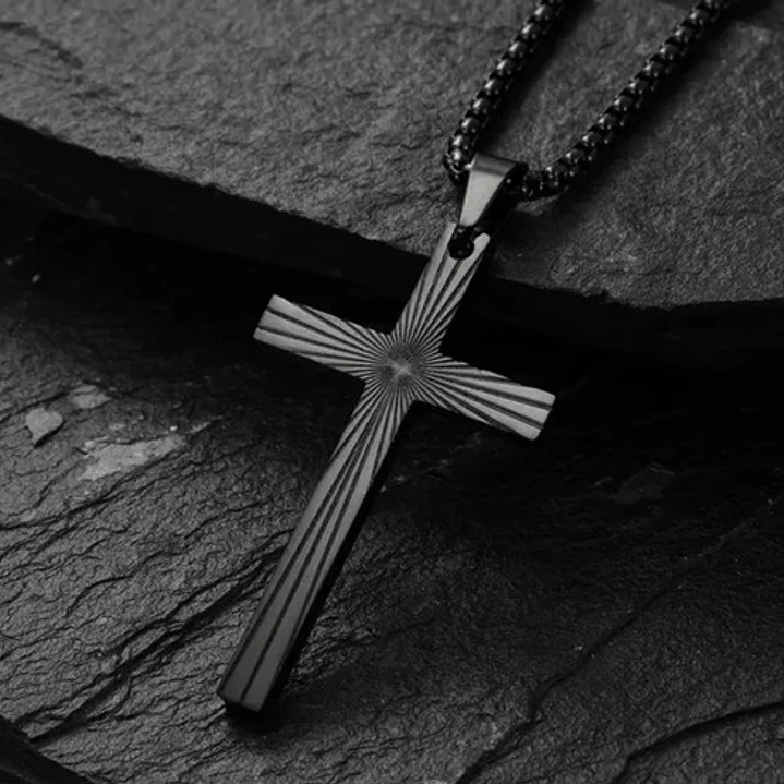 Collar Lines Cross, Acero Inoxidable, Hombre 3