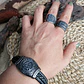 Pulsera Vikinga Valknut, Cuero Vegano Y Cierre Magnético - Miniatura 4