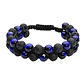 Pulsera Piedras Volcánicas Y Ojo De Tigre Azul, Macramé  - Miniatura 1