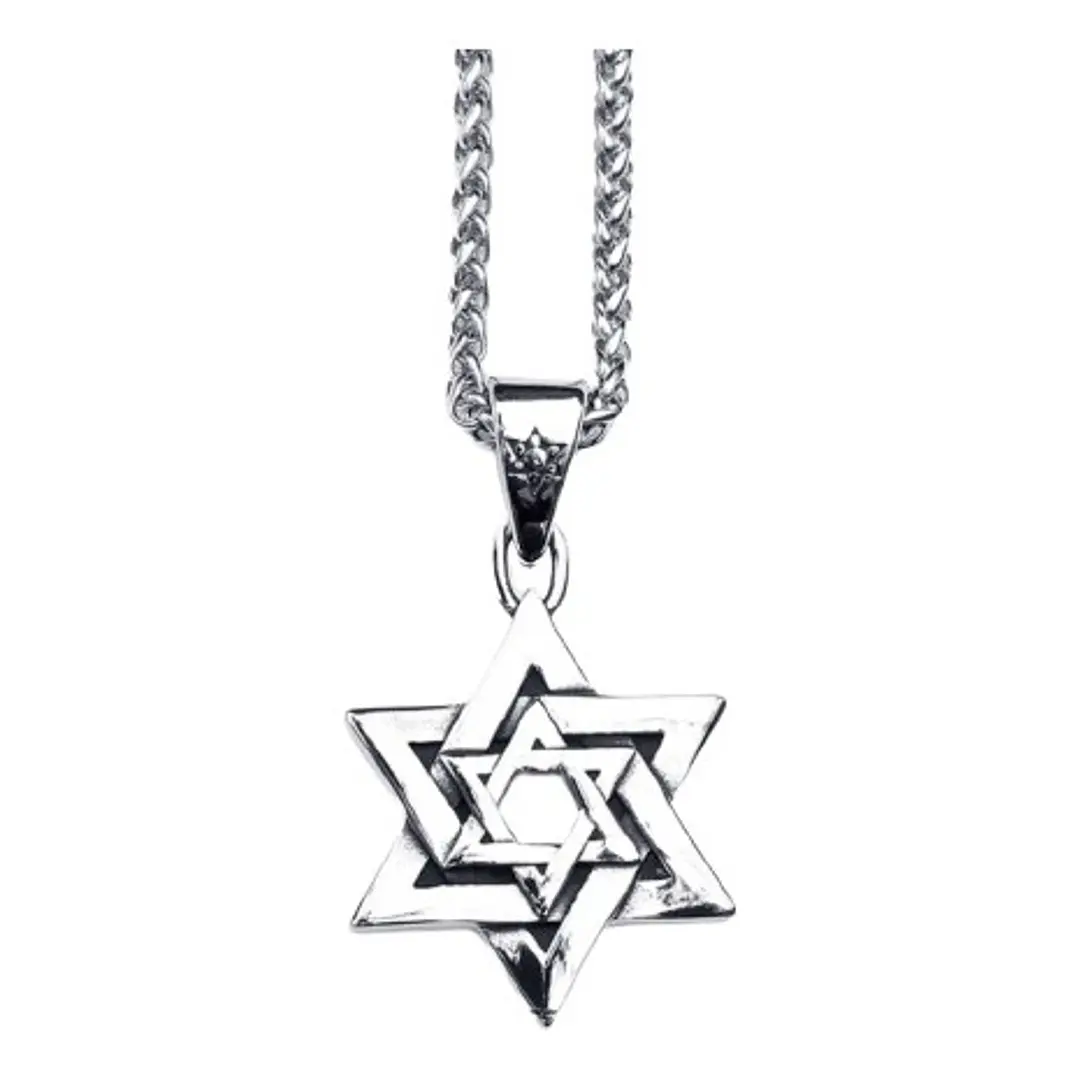 Collar Estrella De David, Acero Inoxidable, Hombre-mujer 1
