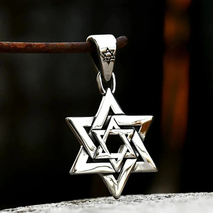 Collar Estrella De David, Acero Inoxidable, Hombre-mujer 2