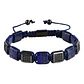 Pulsera Square Lapislázuli, Con Micro-zircones, Macramé - Miniatura 1